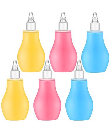 6 Pcs Silicone Baby Nasal Aspirator Bulb Baby Nose Cleaner Safe Reusable Nose Sucker Colorful Baby Nose Aspirator Nose Suction Bulb Baby Booger Ear Wax Remover for Kids Newborn Toddlers Infants