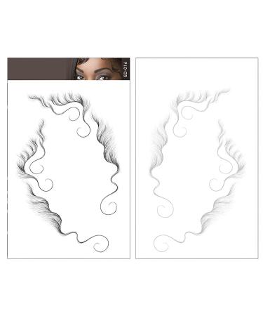 Nirbffo 5 Sheets Temporary Tattoo Stickers for Hair Edge - Waterproof Black Hairline Curly Bangs Tattoo Sticker Set - Buy Online on GoSupps.com