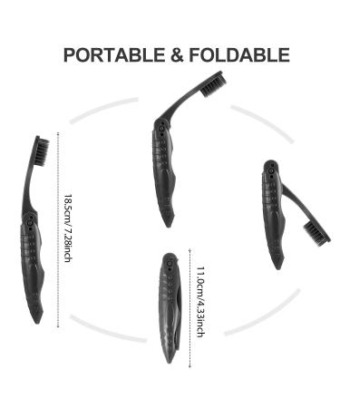 8 Packs Black Travel Folding Toothbrush with Soft Medium Bristles - Portable Charcoal Toothbrush for Camping - Buy Online on GoSupps.com