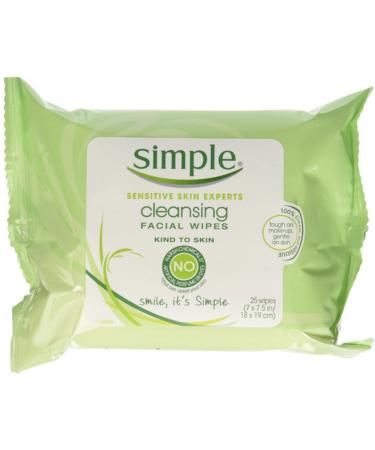 Simple Cleansing Facial Wipes 25 Each (Pack of 7)
