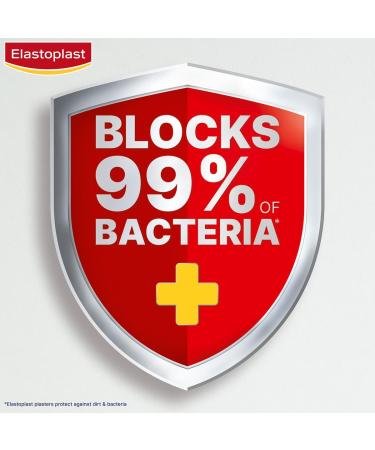 Elastoplast 18 Waterproof Fabric Plaster Strips - Large Pack of Breathable & Waterproof Plasters (18 Count) - Buy Online on GoSupps.com