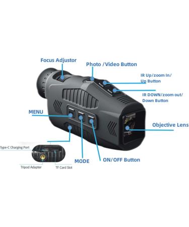 Monocular Night Vision Goggles  1080P Full HD Photo & Video Portable Night Vision  5X Digital Zoom Travel Infrared Monoculars for Day & Night Hunting Camping Travel black - Buy Online on GoSupps.com