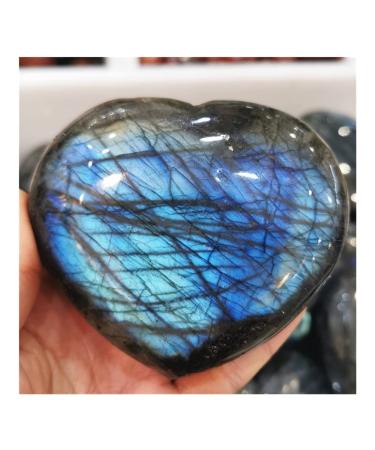 Natural Crystal 1 Piece of 500-600 g Natural Gemstone Labradorite Heart Moonstone Gemstone Crystal Heart Quartz Gift Power Stone Crystal JZIGTDEM