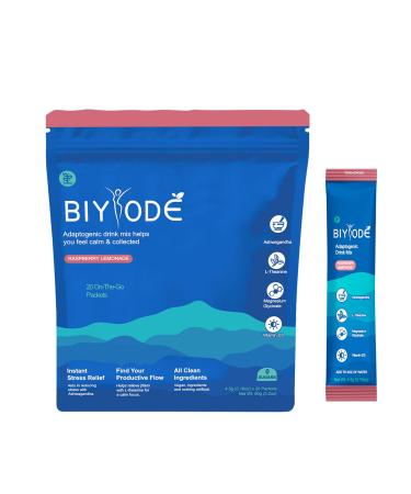 Calm Magnesium Powder, Natural Cortisol Supplements Powdered Mix No Sugar for L-Theanine, Ashwagandha, Magnesium Glycinate, Vitamin D3, Relaxation, Focus, Raspberry Lemonad, On The Go, 20 Packet