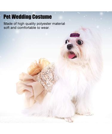 Sequin Silky Tutu Dog Dress Princess Costume - L Gold - Buy Online on GoSupps.com