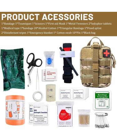 MineUp 46-Piece First Aid Kit - Comprehensive Outdoor Trauma Set for Camping Hiking Hunting & Home | Military-Grade Medical Bag in Yellow - Buy Online on GoSupps.com