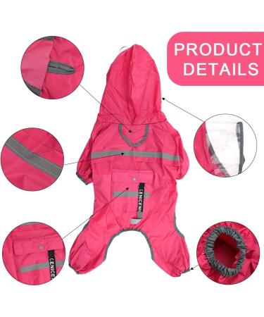 Waterproof Dog Raincoat Clear Hooded Dog Rain Jacket for Small Medium Dogs Adjustable Dog Rain Coat with Reflective Strap Lightweight Dog Poncho Pet Raincoat (XL Pink) XL Pink - Buy Online on GoSupps.com