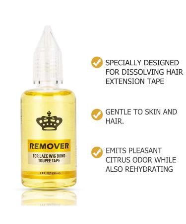 Tape in Extension Remover - Fast Acting Hair Glue Adhesive Remover for Tape in Hair Extensions & Wigs - 1 Bottle - Buy Online on GoSupps.com