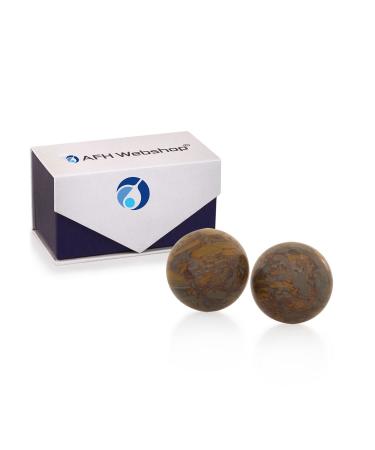 Meditation Qi Gong balls | Yin Yang | Design stone brown | various diameters ( 55 mm)