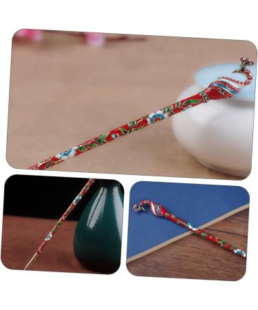 1pc Hanfu hairpin Hair Stick Pin Retro Hair Pin retro hair stick yukata hair accessory decorative hair forks crystal hair sticks red decor Chinese Hair Fork antique alloy Cloisonne - Buy Online on GoSupps.com