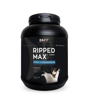 Ripped Max Casein | EAFIT | Slow Assimilation Casein 100% Micellar + Vitamins and Minerals (Magnesium Iron) | High in Protein | Mixing Powder in Shaker for Sports | Vanilla | 750g