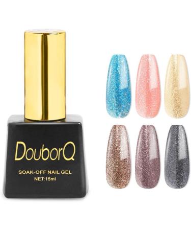 15ml UV Nail Gel Glitter Dazzling Gel Nail Varnish Hybrid Semi Permanent Base Top Coat Soal Off UV Gel Polish - (Color: Multi) - Buy Online on GoSupps.com