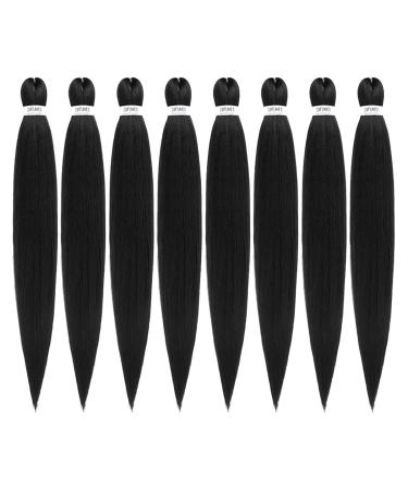 Pre-Stretched 36 Braiding Hair Extensions - 8 Packs Synthetic Crochet Braids (1B) - Soft Yaki Texture - Buy Online on GoSupps.com