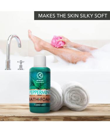 Relaxing Bathing Foam with Essential Peppermint Oil 1000ml | Wellness Aromatherapy & Spa Experience for Good Sleep and Body Care - Buy Online on GoSupps.com