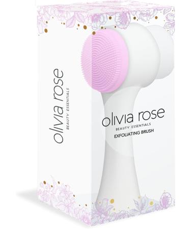 Olivia Rose Facial Cleansing Brush - 2 in 1 Manual Face Wash & Exfoliating Brush for All Skin Types - Deep Pore Cleansing & Massage - White/Pink - Buy Online on GoSupps.com