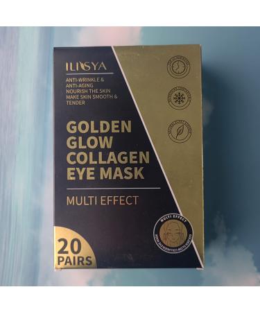 Golden Collagen Under Eye Masks - Anti-Wrinkle Anti-Aging Gel Pads for Fine Lines | 20 Pairs - Buy Online on GoSupps.com