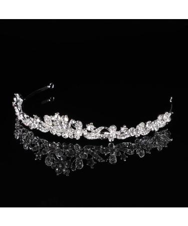 Exceart Luxury Rhinestone Flower Strass Crown Tiara | Bridal Diadem for Weddings Cosplay & Balls - Buy Online on GoSupps.com