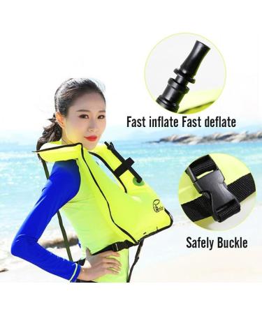 Rrtizan Snorkel Vest - Portable Inflatable Swim Jacket for Adults - Green - Buy Online on GoSupps.com