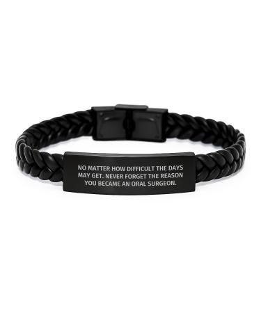 AddictiveDesignsCo Oral Surgeon Inspirational Gifts from Friends to Oral Surgeon Men Interlaced Leather Bracel