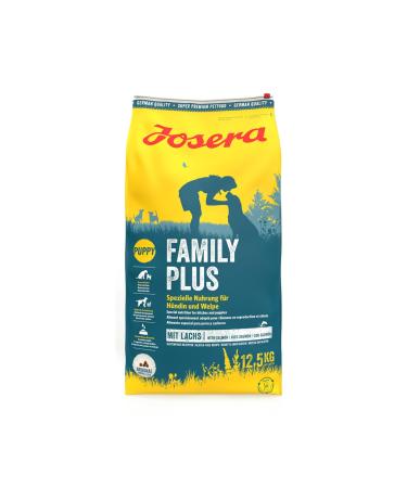 JOSERA Family Plus (1 x 12.5 kg) | Puppy | Premium dry food for pregnant/nursing female dogs & puppies | Salmon & Chicken | Optimal energy & L-carnitine intake | wheat free | Pack 1