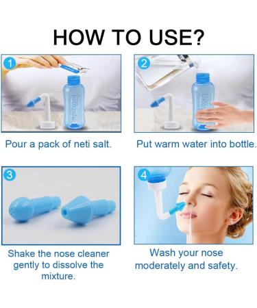 Abnaok Nasal Wash Bottle - 500ML Sinus Rinse & Nasal Irrigation for Adults & Kids - International Shipping Available - Buy Online on GoSupps.com