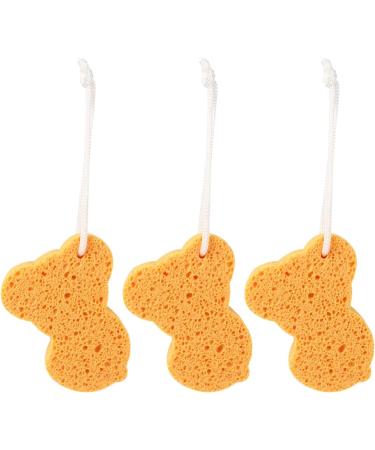 Minkissy 3pcs Bathing Sponges with Hanging Strap - Soft Shower Exfoliating Sponges for Adults & Kids - Yellow Sponge for Body Scrubbing - Bathroom Cleaning Tool - Buy Online on GoSupps.com