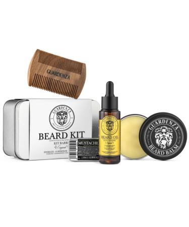GUARDENZA GROOMING PRODUCTS Beard Set - Beard Oil Beard Balm Moustache Wax Beard Comb