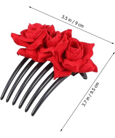 Beatifufu 1pc Floral Comb Bridal Hair Clip Hairbrush for Women Flower Hair Wedding Hair Accessories for Women Floral Hair Comb Women Hair Accessories Barrettes for Women Gold Hair Clips - Buy Online on GoSupps.com