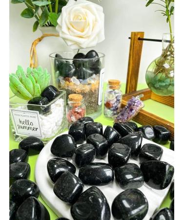 Black Obsidian Crystal Stones - Natural Irregular Polished Tumbled Stones - Bulk Gemstones for Vase Filler and Reiki Energy - 100 Gram - Buy Online on GoSupps.com