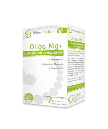 Oligo Mg+ - Effectively Fights Fatigue - Magnesium, Chlorella and Vitamins - Helps Reduce Stress and Boosts Vitality - EffiNov Laboratory - 14 Sticks