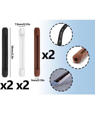 Buy Zooetway 6-Piece Silicone Glasses Bracket Set | Anti-Slip Elasticity Ear Hook Caps for Running Sports | Universal Fit (Black Brown Transparent White) - Buy Online on GoSupps.com