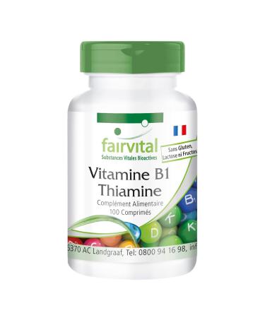 Fairvital | Vitamin B1 100mg - Thiamine - VEGAN - High Dose - 100 Tablets - German Quality