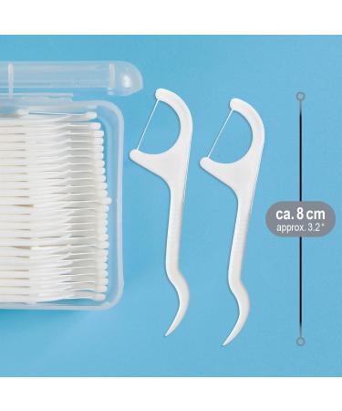 COM-FOUR 200 Dental Sticks - Travel-Safe Interdental Picks with Dental Floss & Toothpick - Unscented Oral Care Solution - Buy Online on GoSupps.com