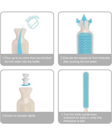2L Rubber Long Hot Water Bottle with Plush Cover 73cm Wearable Extra Long Bag for Pain Relief - Buy Online on GoSupps.com