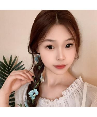 Flower Crown Floral Wreath Flower Headbands Floral Garland Headbands Boho Flower Head Bands Hair Wreath Headpiece Headdress for Women Girls Festival Wedding Party(Small Blue flower) - Buy Online on GoSupps.com