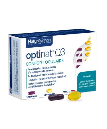 NaturAvignon Optinat Laboratory | Eye Comfort + Optimal Vision | Rich in EPA + DHA | 2 Patents | Highly Bioavailable Ingredients | Innovative Duo Capsule+Capsule (15 Days)