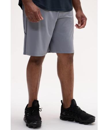 DEVOPS Men's 2-Pack Loose-Fit Workout Gym Shorts with Pockets - X-Large - Black/Steel - Buy Online on GoSupps.com