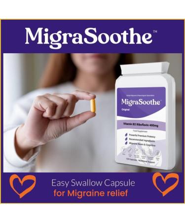 Premium Vitamin B2 Riboflavin 400mg Capsules for Migraine Support & Energy - Vegan Formula, UK Made - 90 Count - Buy Online on GoSupps.com
