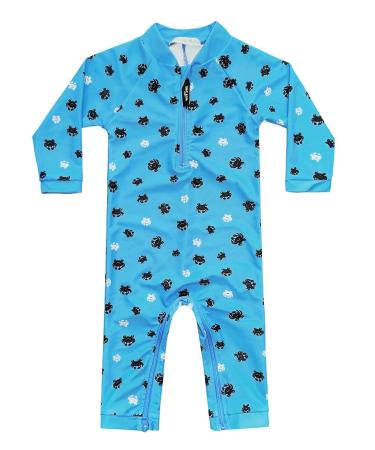 weVSwe Baby Toddler Boy Swimsuit UPF 50+ Sun Protection Rash Guard Swimwear with Crotch Zipper 0-3 Years 6-12 Months Blue Crab