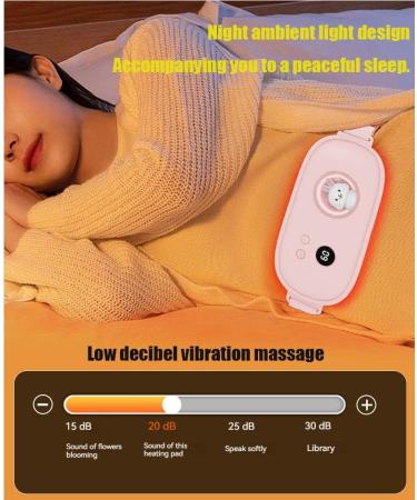 Portable Cordless Menstrual Cramp Heating Pad - Fast Heat Relief for Women and Girls - Electric Wireless Massage Heat Wrap for Back, Waist, and Belly Pain - Pink - Buy Online on GoSupps.com