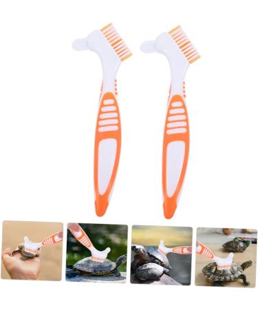 VANZACK 2pcs Turtle Shell Cleaning Brush Set - Denture Tortoise Shell Braces and Kitchen Scrubber | Perfect for Fish Tanks & Shoes - 16x5cm - Buy Online on GoSupps.com