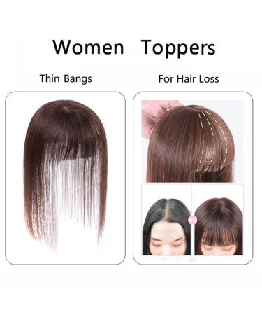 Remeehi 35cm Seamless Synthetic Hair Toupee for Hair Loss | Clip-In Hair Topper with Flat Bangs - International Shipping - Buy Online on GoSupps.com