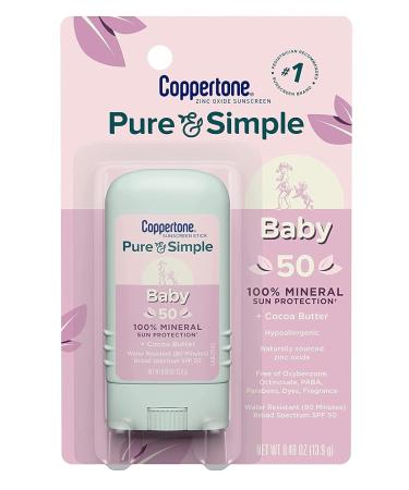 Coppertone SPF 50 WaterBabies Pure & Simple Stick - 0.49 oz (14ml) | Gentle Sun Protection for Kids - Fast International Shipping - Buy Online on GoSupps.com