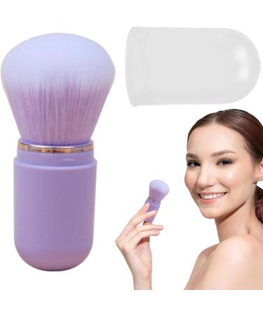 Retractable Makeup Brushes | Travel Powder Brush | Portable Face Brush with Lid for Foundation Blush Bronzer & Powder Travel Friendly purple - Buy Online on GoSupps.com