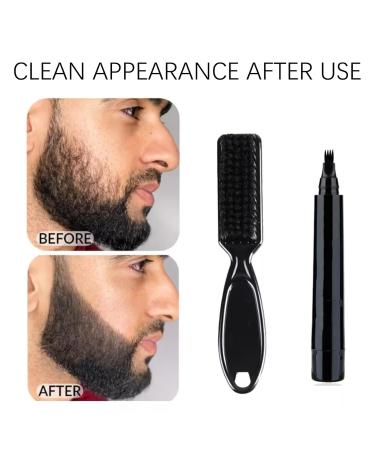 3-in-1 Waterproof Beard Filler Pencil for Men | Natural Black Hair & Beard Filler with Brush | Durable & Easy to Use | Ideal for Perfect Beard Grooming - Buy Online on GoSupps.com