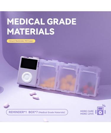 Smart Pill Organizer with Alarm | Portable Weekly Pill Case & Travel Reminder for Medicines Supplements & Vitamins (Purple - Buy Online on GoSupps.com