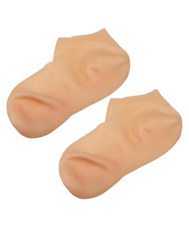 VOCOSTE 1 Pair Moisturizing Gel Socks Cracked Foot Care Protector Ankle Silicone Socks Beige L Size
