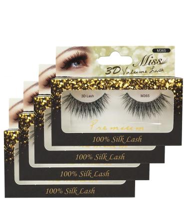 "4 Pairs" Miss Lash 100% Handmade Tapered 3D Volume lash M365
