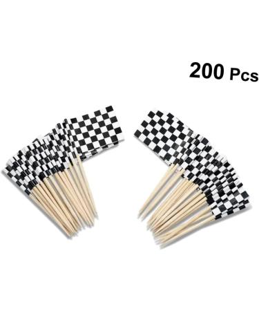 HOMSFOU 400 Pcs Mini Checkered Picks Mini Racing Flag Picks Racing Flags for Cakes Mini Checkered Topper Checkered Flag Picks Mini Cupcake Checkered Flag Toppers Toothpick Bamboo Dessert - Buy Online on GoSupps.com