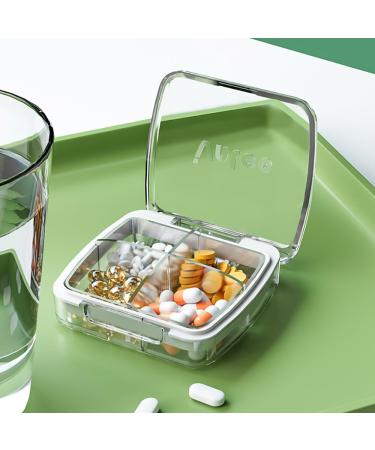 Portable Blue Pill Box with 6 Compartments - Moisture-Proof Organizer for Medication & Supplements - Buy Online on GoSupps.com